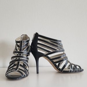 Michael by Michael Kors black strappy cage heels